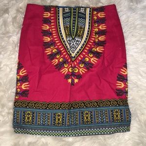 Hand sewn African print skirt
